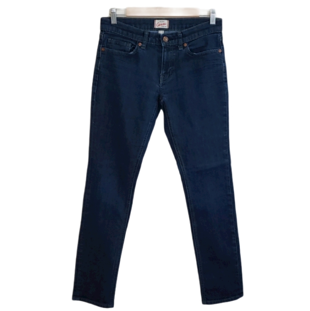 Lands' End Canvas Pin Straight Jeans Women's Size 28 Dark Blue Denim